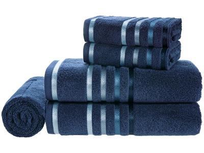 Jogo de Toalhas de Banho Karsten Algodão Lumina Azul 5 Peças