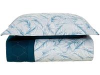 Colcha Solteiro Karsten 100% Algodão Arboris Branco e Azul Marinho 2 Peças - 1