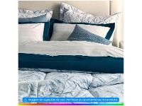 Colcha Solteiro Karsten 100% Algodão Arboris Branco e Azul Marinho 2 Peças - 2