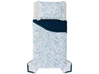 Colcha Solteiro Karsten 100% Algodão Arboris Branco e Azul Marinho 2 Peças - 3