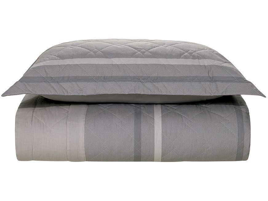 Colcha Solteiro Karsten 100% Algodão Gael Azul e Cinza 2 Peças - 1