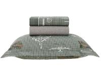 Jogo de Cama Solteiro 100% Algodão Karsten 200 Fios Militar II Verde e Branco 3 Peças - 1