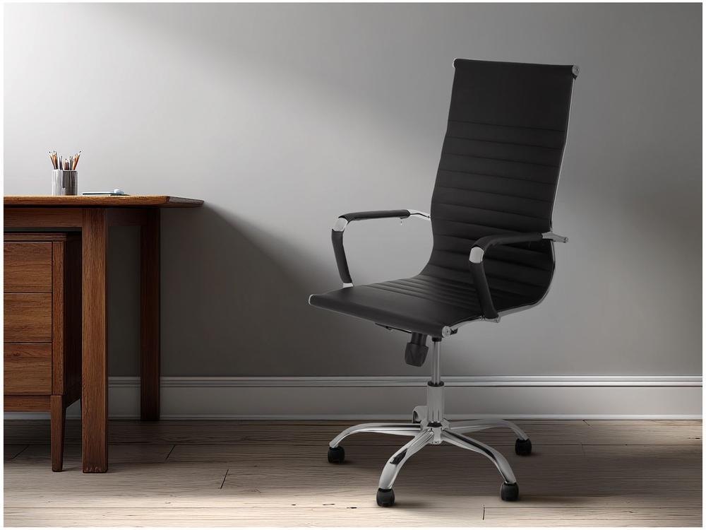 Cadeira de Escritório Presidente Esteirinha Giratória Preta EST-PR1 Otello - 2