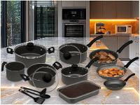 Jogo de Panelas Eirilar Antiaderente de Alumínio Grafite 12 Peças Facility - 2