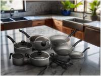 Jogo de Panelas Eirilar Antiaderente de Alumínio Grafite 10 Peças Facility - 2