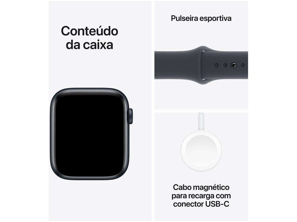 Apple Watch SE GPS Caixa Meia-noite de Alumínio 44mm Pulseira Esportiva Meia-noite P/M - 7