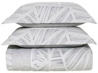 Colcha King  Karsten  100% Algodão Moura Branco e Cinza 3 Peças