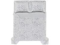 Colcha King  Karsten  100% Algodão Moura Branco e Cinza 3 Peças - 6