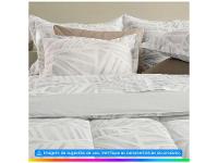 Colcha King  Karsten  100% Algodão Moura Branco e Cinza 3 Peças - 2