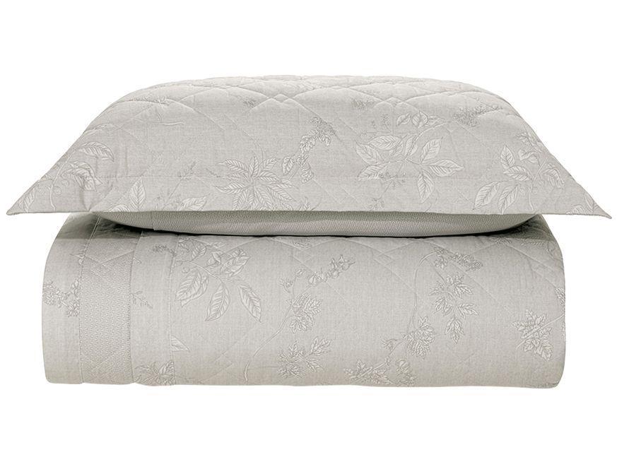 Colcha Solteiro Karsten 100% Algodão Virgínia Cinza e Branco 2 Peças - 1