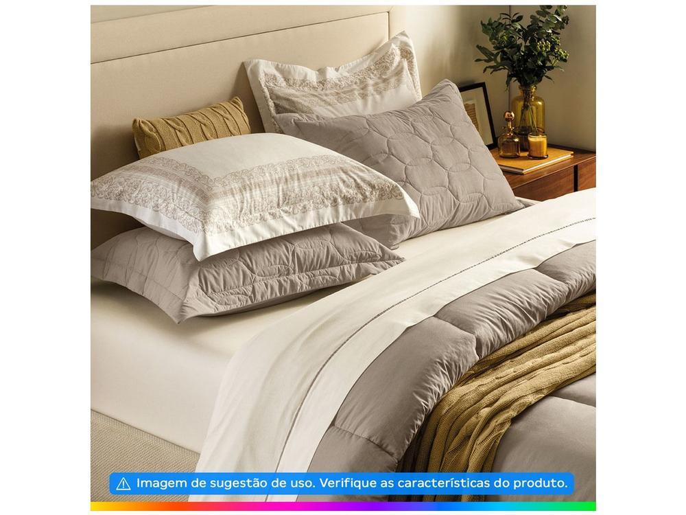 Colcha King Karsten 100% Algodão Romana Bege e Branco 3 Peças - 2