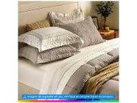 Colcha King Karsten 100% Algodão Romana Bege e Branco 3 Peças - 2