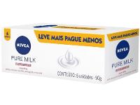 NIVEA Sabonete em Barra Pure Milk Sensitive Promo 6 uni 90g - 15