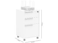 Gaveteiro com Rodinhas 3 Gavetas Politorno Maia - 7