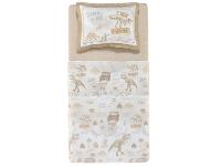 Jogo de Cama Solteiro 100% Algodão Karsten 200 Fios Bege e Cinza 3 Peças - 5