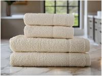 Jogo de Toalhas de Banho e Rosto Dohler de Algodão Egípcio Kairo Creme 4 Peças