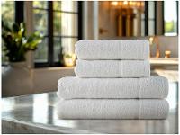 Jogo de Toalhas de Banho e Rosto Dohler de Algodão Egípcio Kairo Branco 4 Peças