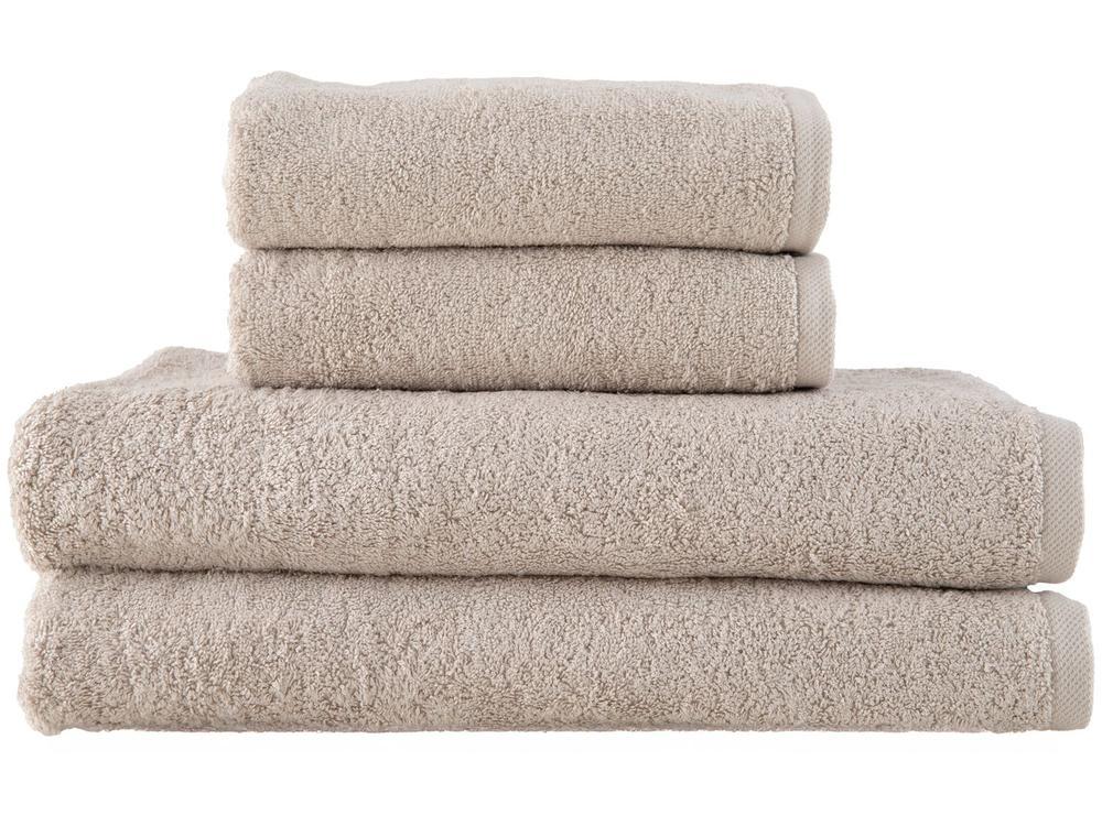 Jogo de Toalhas de Banho e Rosto Dohler 100% Algodão Florença Bege 4 Peças - 1