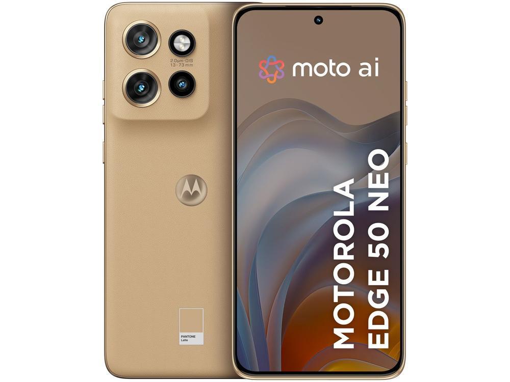 Smartphone Motorola Edge 50 Neo 256GB Latte (Marrom) 5G 8GB RAM 6,4" Câm. Tripla + Selfie 32MP - 1
