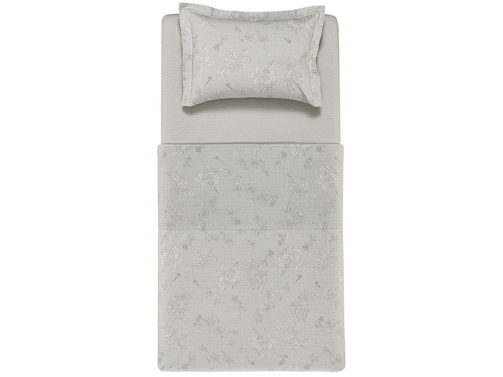 Jogo de Cama Solteiro 100% Algodão Karsten 200 Fios Virgínia Cinza 3 Peças - 3
