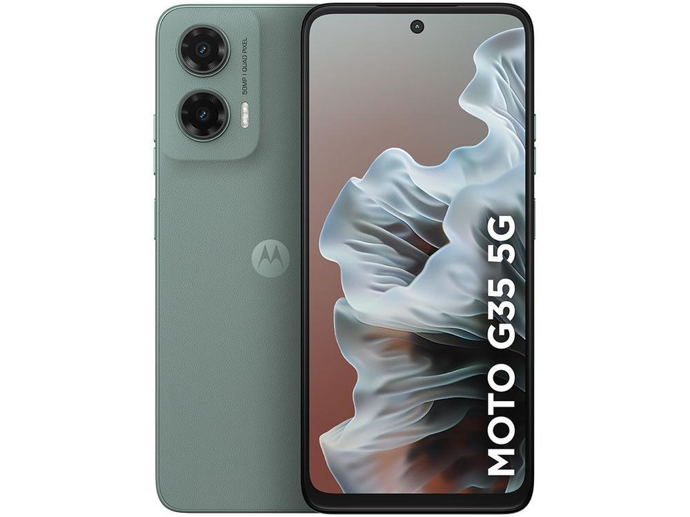 Smartphone Motorola Moto G35 256GB Cinza 5G 12GB RAM 5G 6,7" Câm. Dupla + Selfie 16MP - 6