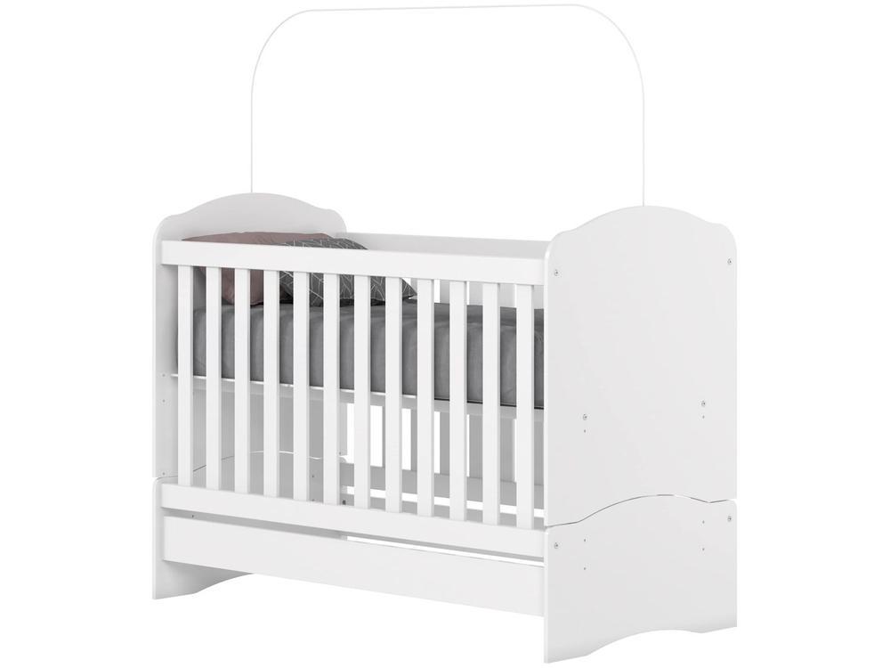 Quarto de Bebê Completo com Berço Cômoda e Guarda-roupa Henn Bala de Menta Branco - 4