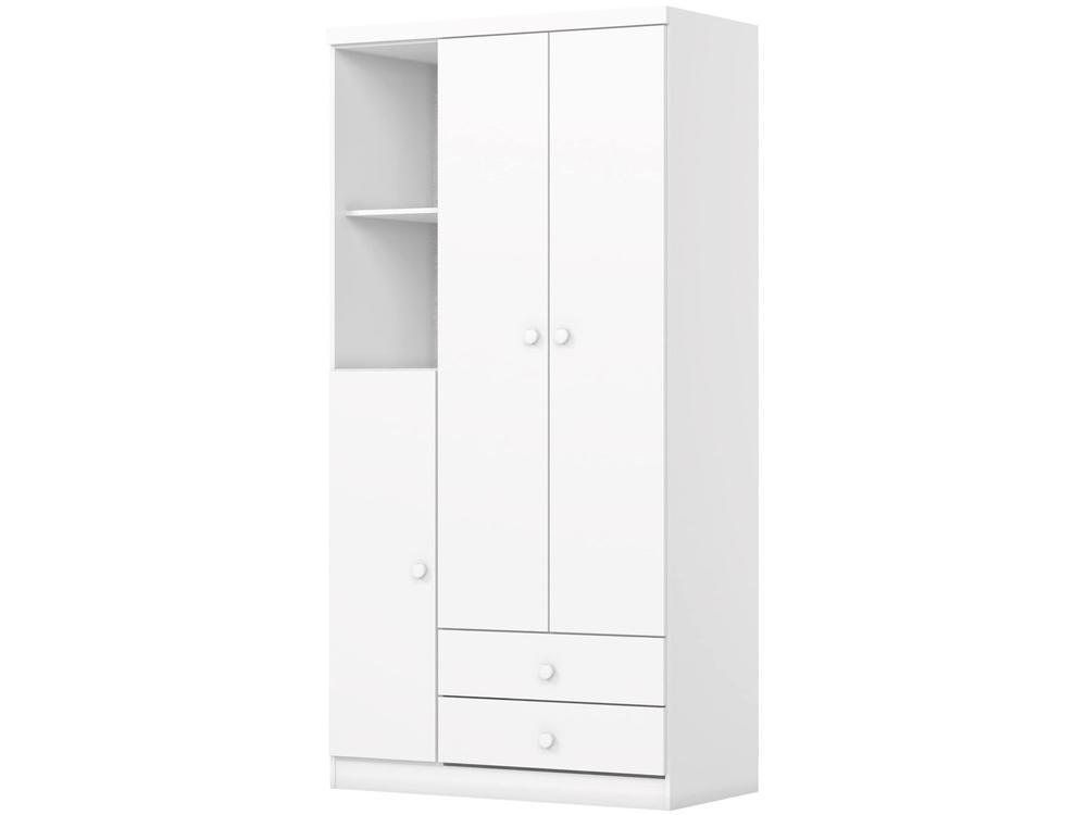 Quarto de Bebê Completo com Berço Cômoda e Guarda-roupa Henn Bala de Menta Branco - 9