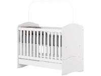 Quarto de Bebê Completo com Berço Cômoda e Guarda-roupa Henn Bala de Menta Branco