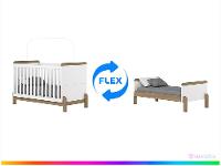 Quarto de Bebê Completo com Berço Cômoda e Guarda-roupa Henn Ternura Branco e Jequitibá - 2