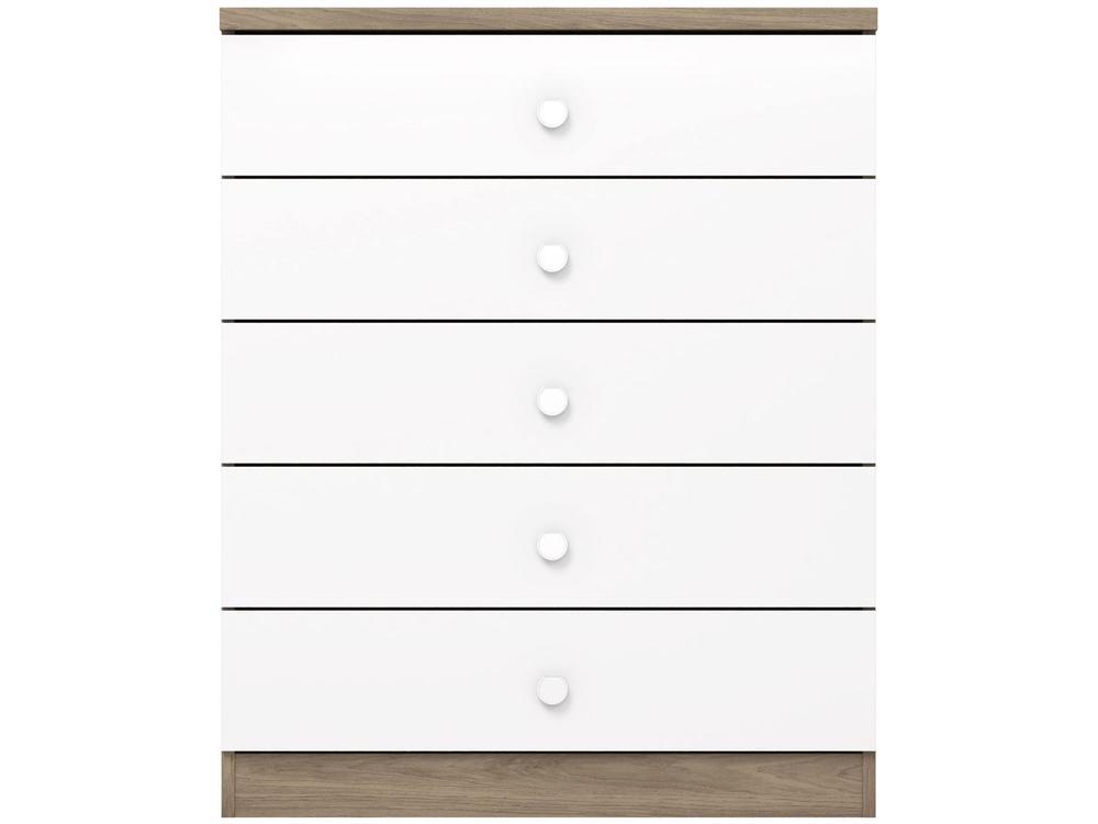 Quarto de Bebê Completo com Berço Cômoda e Guarda-roupa Henn Bala de Menta Rústico e Branco - 6