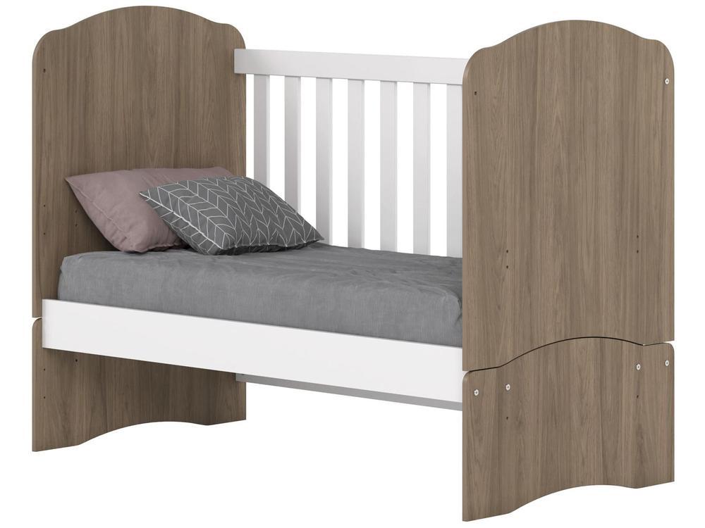 Quarto de Bebê Completo com Berço Cômoda e Guarda-roupa Henn Bala de Menta Rústico e Branco - 9