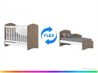 Quarto de Bebê Completo com Berço Cômoda e Guarda-roupa Henn Bala de Menta Rústico e Branco - 2