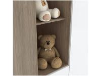 Quarto de Bebê Completo com Berço Cômoda e Guarda-roupa Henn Bala de Menta Rústico e Branco