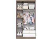 Quarto de Bebê Completo com Berço Cômoda e Guarda-roupa Henn Bala de Menta Rústico e Branco - 5