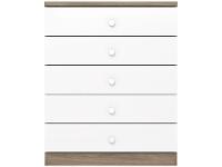 Quarto de Bebê Completo com Berço Cômoda e Guarda-roupa Henn Bala de Menta Rústico e Branco - 6