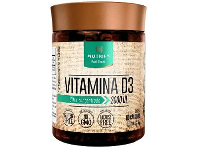Vitamina D3 2000UI Nutrify sem Sabor 60 Cápsulas