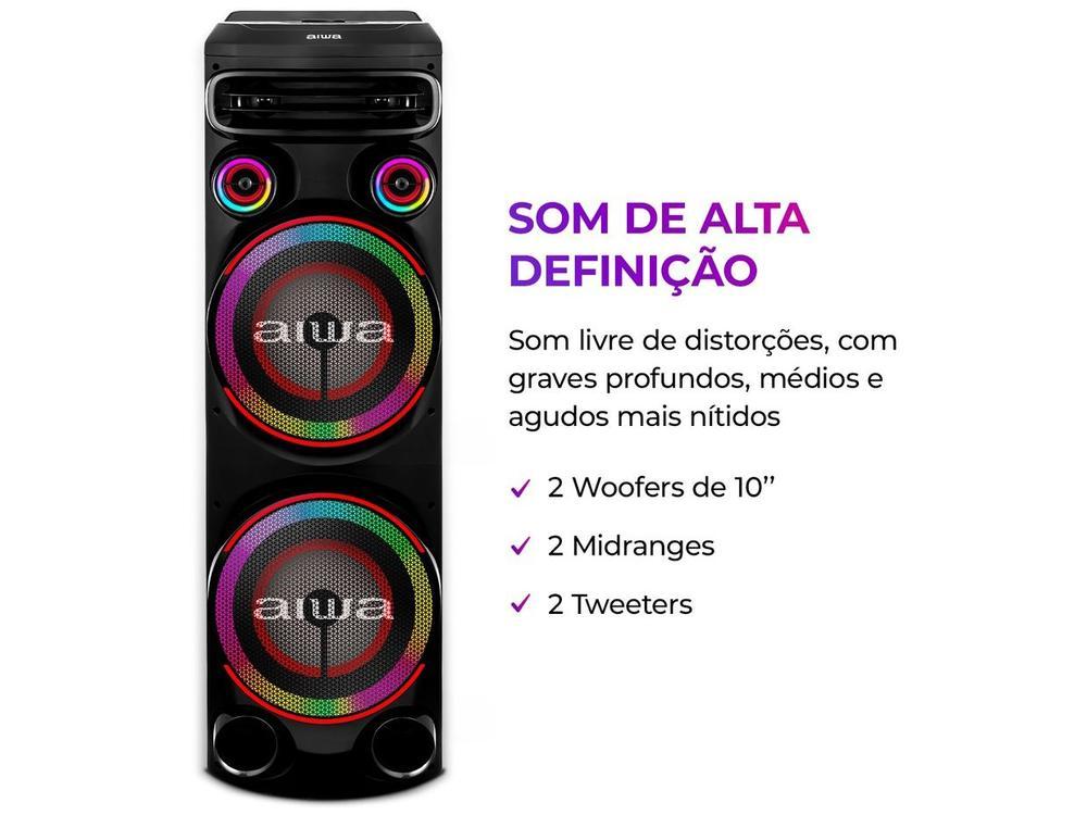 Caixa de Som Torre Aiwa AWS-T2W-02 Bluetooth 2300W RMS Amplificada - 4