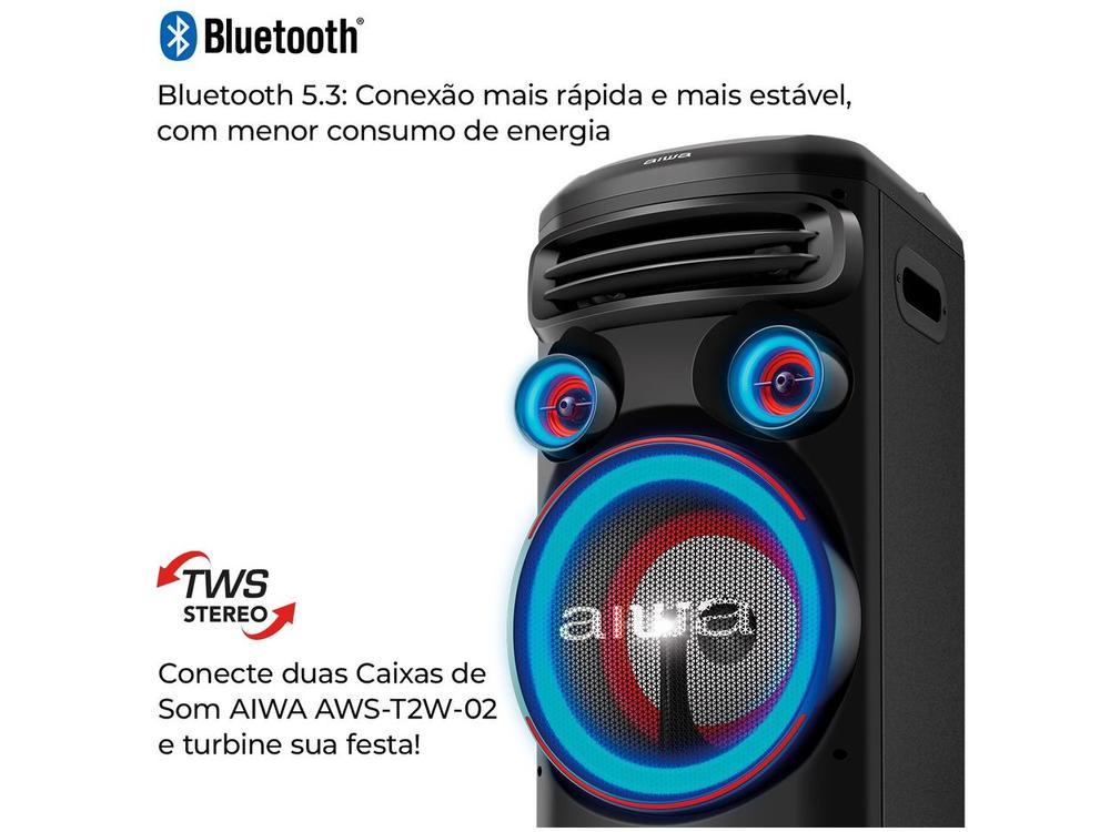 Caixa de Som Torre Aiwa AWS-T2W-02 Bluetooth 2300W RMS Amplificada - 9
