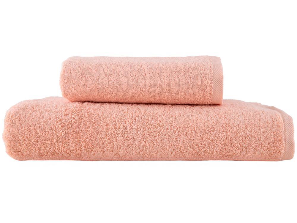 Jogo de Toalhas de Banho Dohler 100% Algodão Florença Salmão 2 Peças - 1