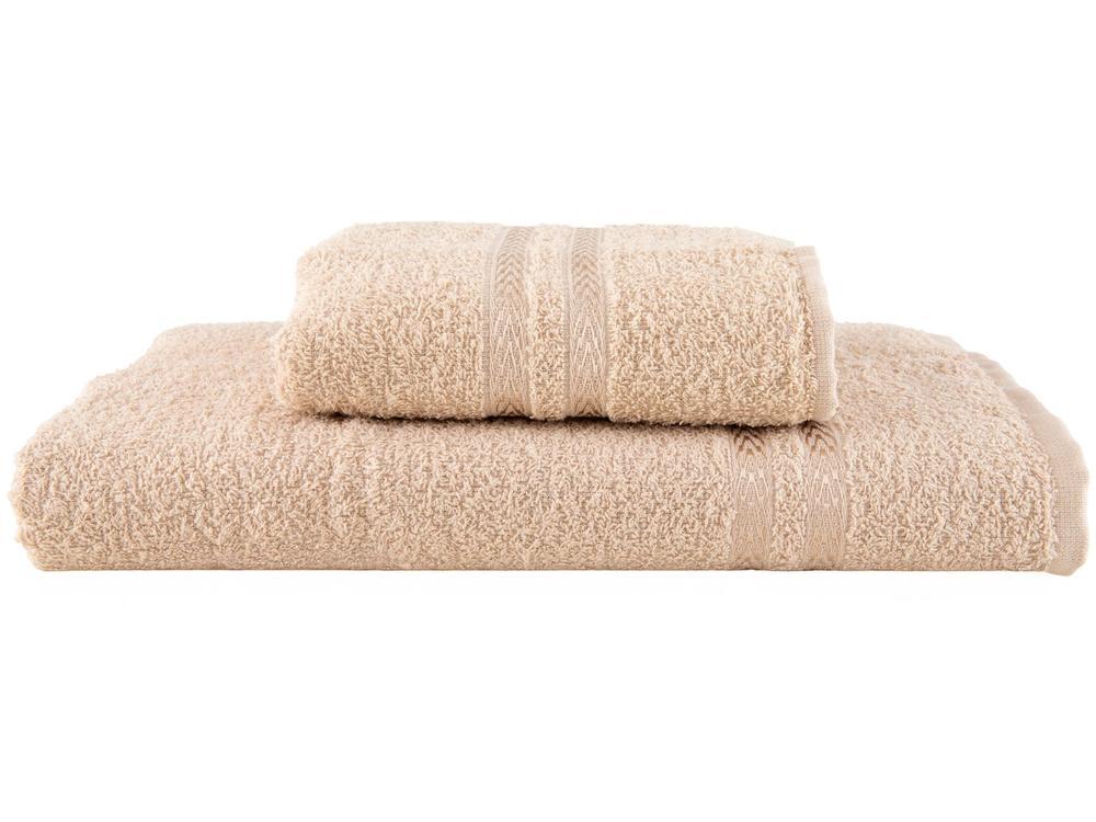 Jogo de Toalhas de Banho Dohler 100% Algodão Paris Bege 2 Peças - 1