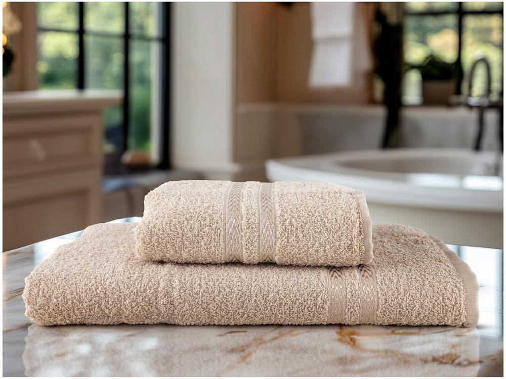 Jogo de Toalhas de Banho Dohler 100% Algodão Paris Bege 2 Peças - 2