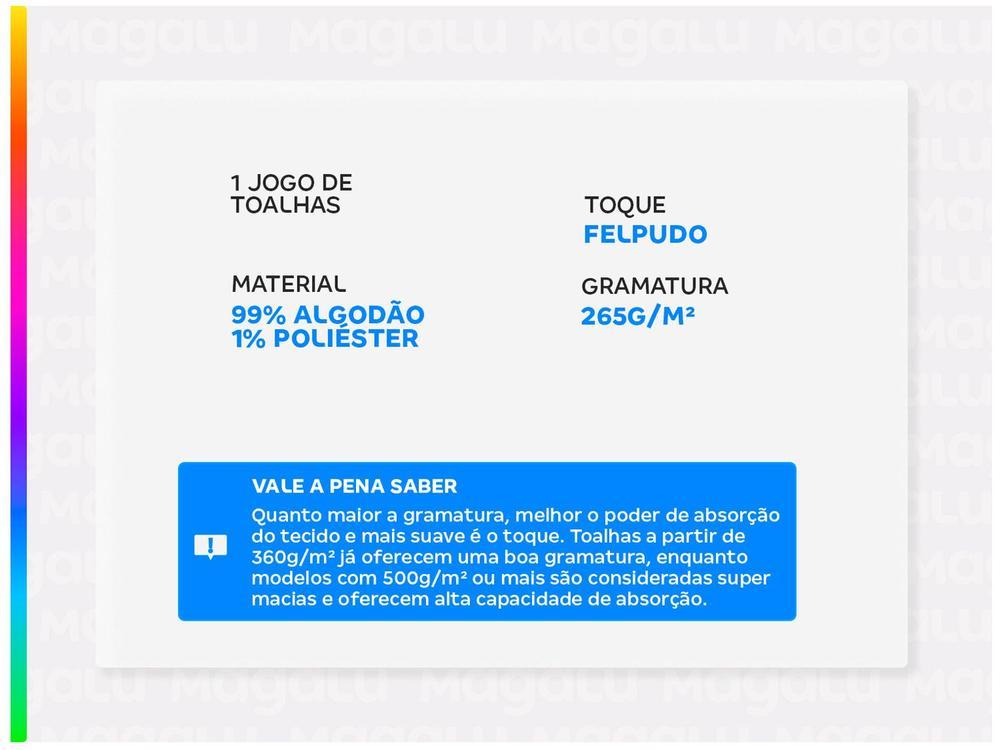 Jogo de Toalhas de Banho e Rosto Camesa Decor Azul 4 Peças - 2