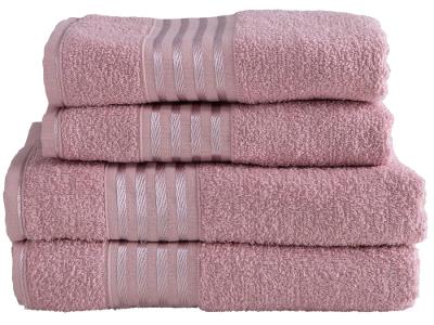 Jogo de Toalhas de Banho e Rosto Camesa Decor Rosa 4 Peças