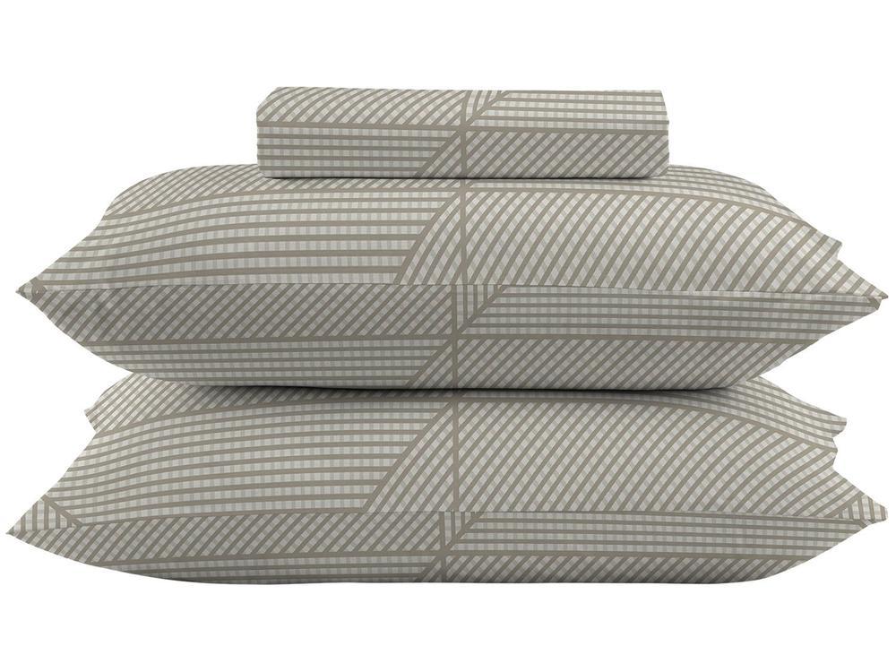 Jogo de Cama Casal 100% Algodão Camesa 120 Fios Super Cotton Bege 3 Peças - 1