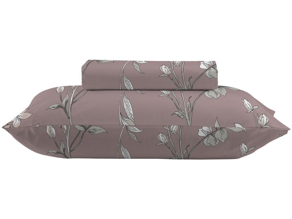 Jogo de Cama Solteiro 100% Algodão Camesa 120 Fios Super Cotton Rosa 2 Peças - 1