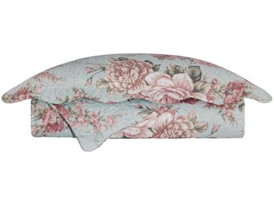 Colcha Casal Camesa de Poliéster Evolution Patchwork Zelia Verde 3 Peças