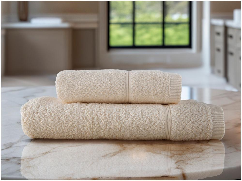 Jogo de Toalhas de Banho Dohler 100% Algodão Kairo Creme 2 Peças - 2