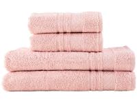 Jogo de Toalhas de Banho e Rosto Dohler Algodão Premium Salmão 4 Peças - 1