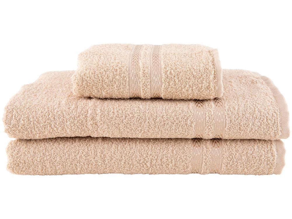 Jogo de Toalhas de Banho e Rosto Dohler 100% Algodão Paris Bege 3 Peças - 1