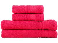 Jogo de Toalhas de Banho e Rosto Dohler Algodão Premium Vermelho 4 Peças - 1